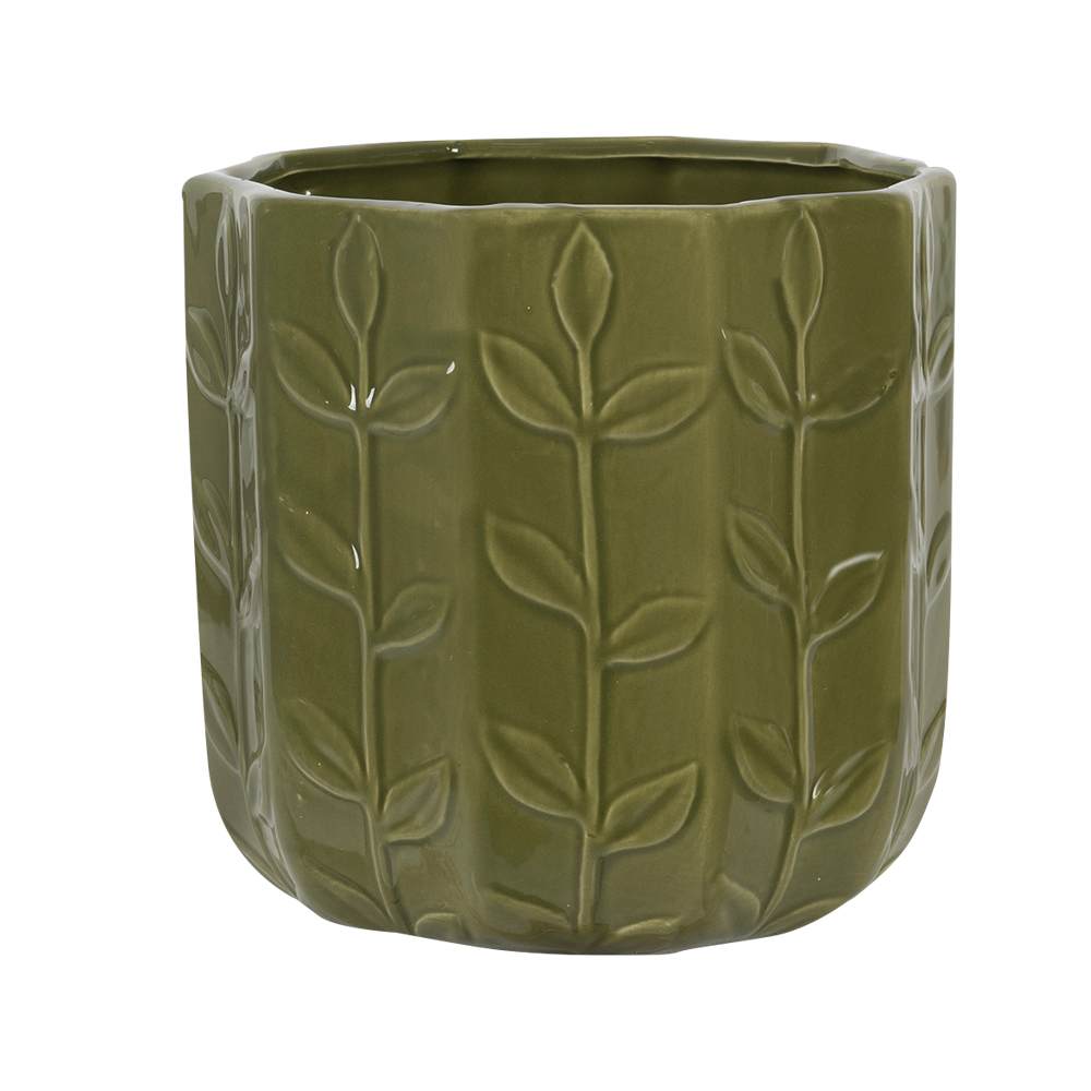 Cache-pot hexagonal vert Feuilles 8&nbsp;5/8&nbsp;po ASTELLA