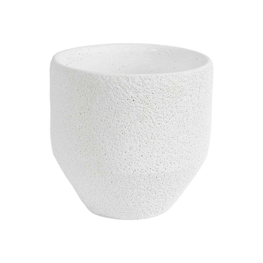 Cache-pot Cloé en ciment blanc 5 1/2 po ASTELLA