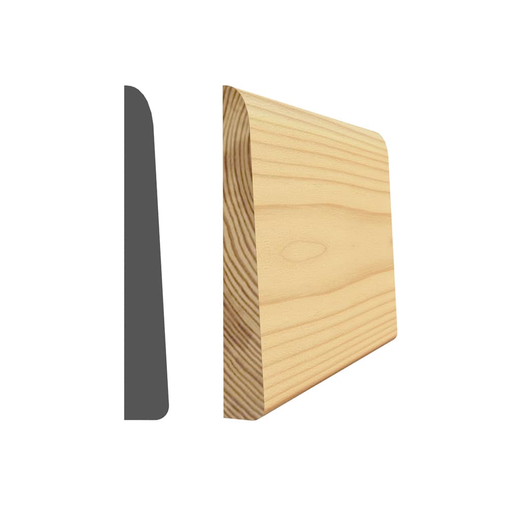 Chambranle uni en pin clair jointé 3/8&nbsp;po x 2 1/2 po x 14 pi