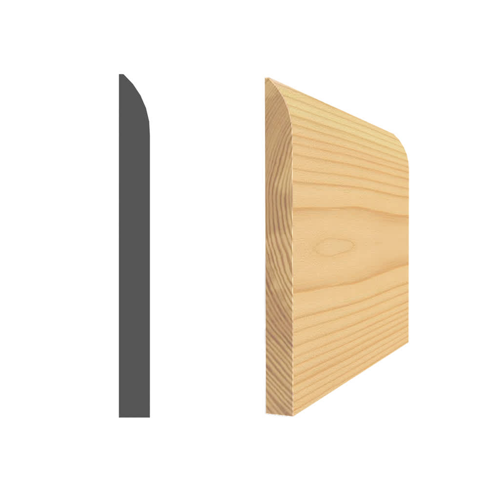 Plinthe unie en pin clair jointé 5/16 po x 3 1/8 po x 16 pi