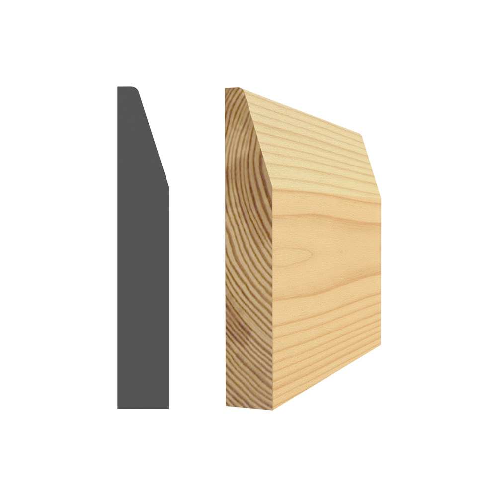 Chambranle Zen en pin clair jointé 1/2 po x 3 1/16 po x 8 pi