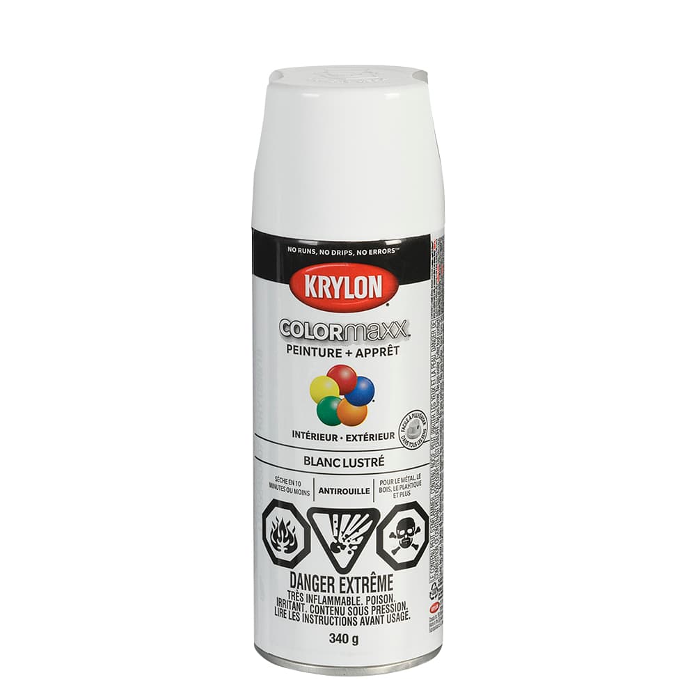 Peinture et apprêt Colormaxx blanc lustré 340 g