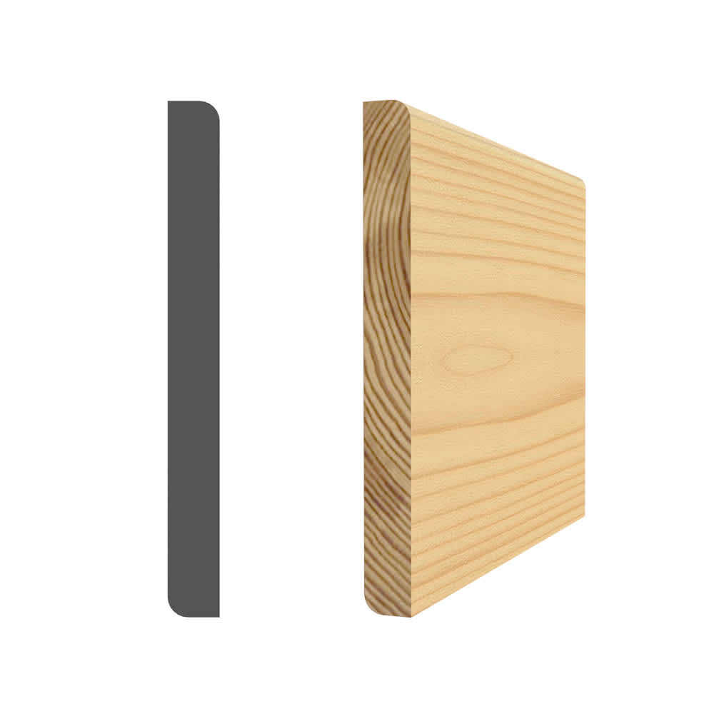 Plinthe réversible en pin clair jointé 5/16 po x 3 1/8 po x 8 pi