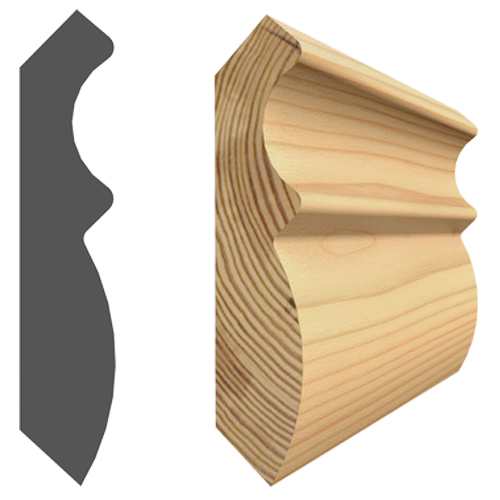 O'gee en pin clair jointé 7/16 po x 2 1/8 po x 8 pi