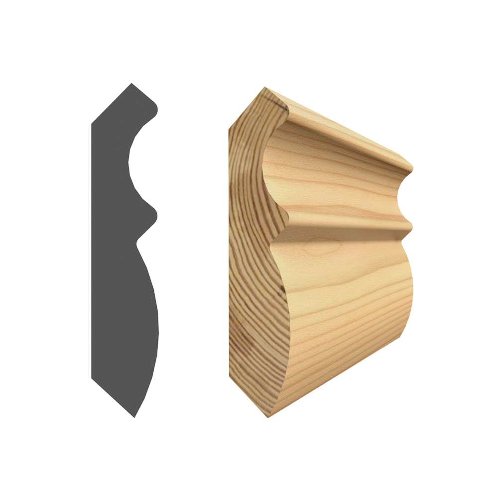 O'gee en pin clair jointé 7/16 po x 2 1/8 po x 8 pi