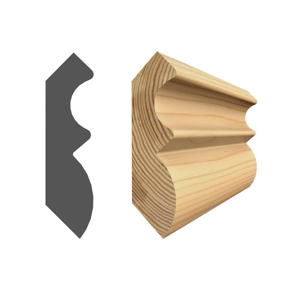 O'gee en pin clair jointé 7/16 po x 1 5/8 po x 8 pi