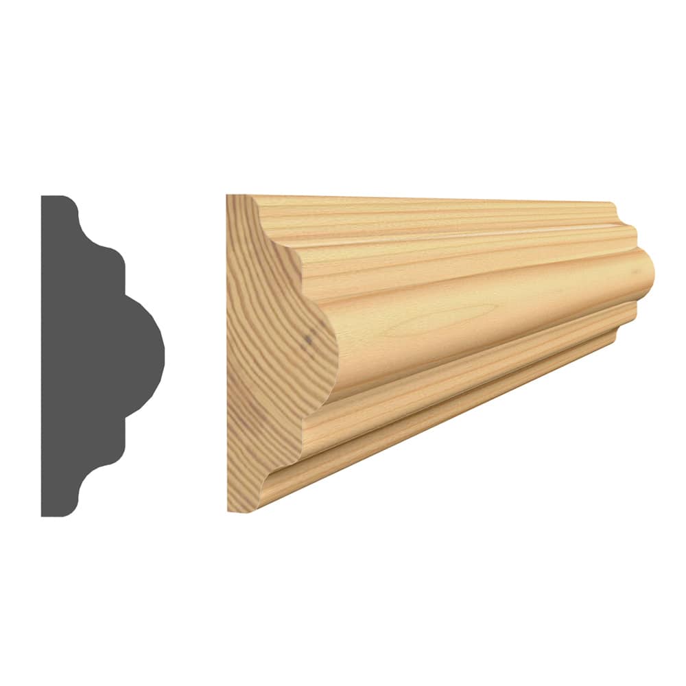 Moulure décorative en pin clair jointé 5/16 po x 3/4 po x 8 pi