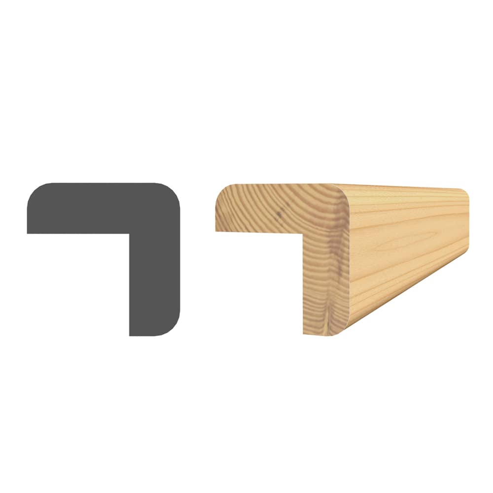 Clear Jointed Pine Exterior Corner - 3/4 in. x 3/4 in. x 8 ft.