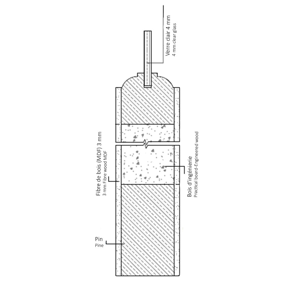Porte française en verre clair avec apprêt 30&nbsp;po