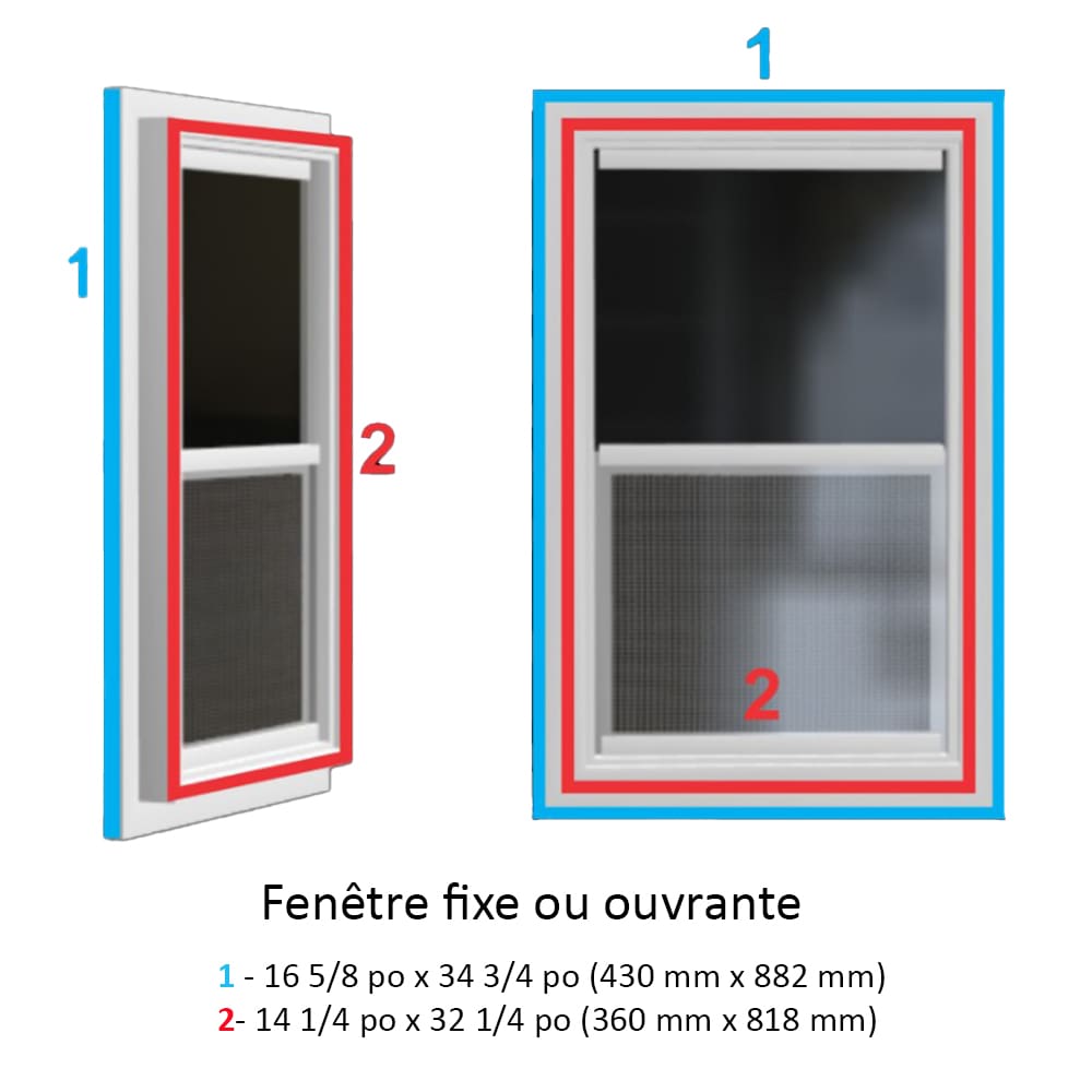 Fenêtre de cabanon avec ouvrant 17&nbsp;po&nbsp;x 35 po blanc