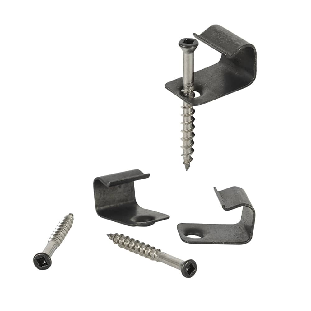 Agrafes de départ/fin pour planches rainurées composite Trex Pqt/36