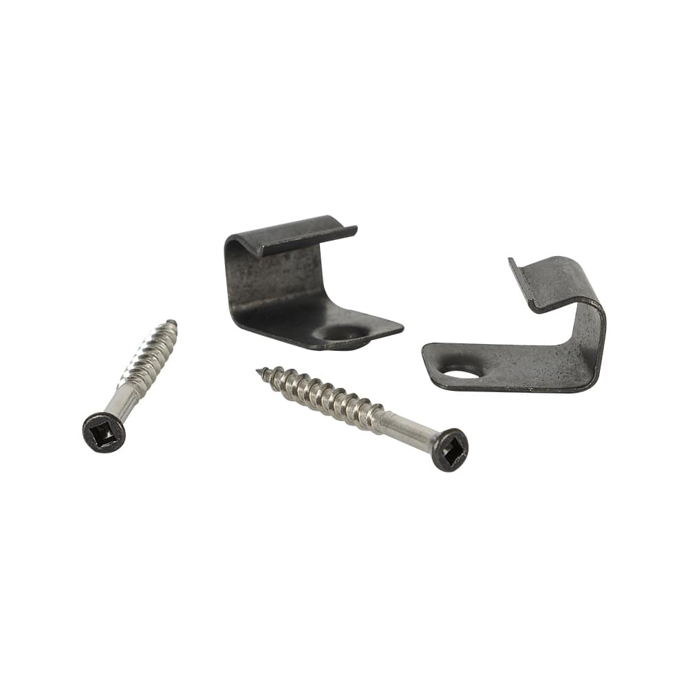 Agrafes de départ/fin pour planches rainurées composite Trex Pqt/36