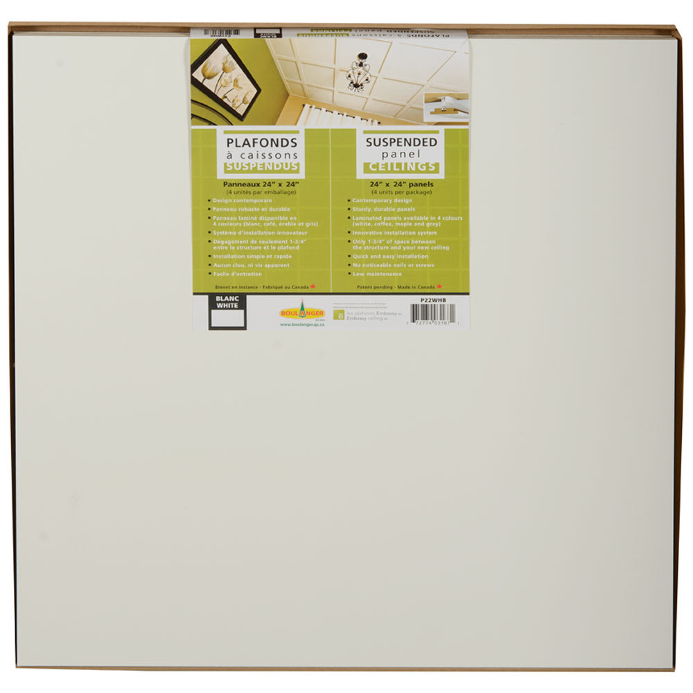 Tuiles pour plafond suspendu Embassy 2&nbsp;pi&nbsp;x&nbsp;2&nbsp;pi Pqt/4