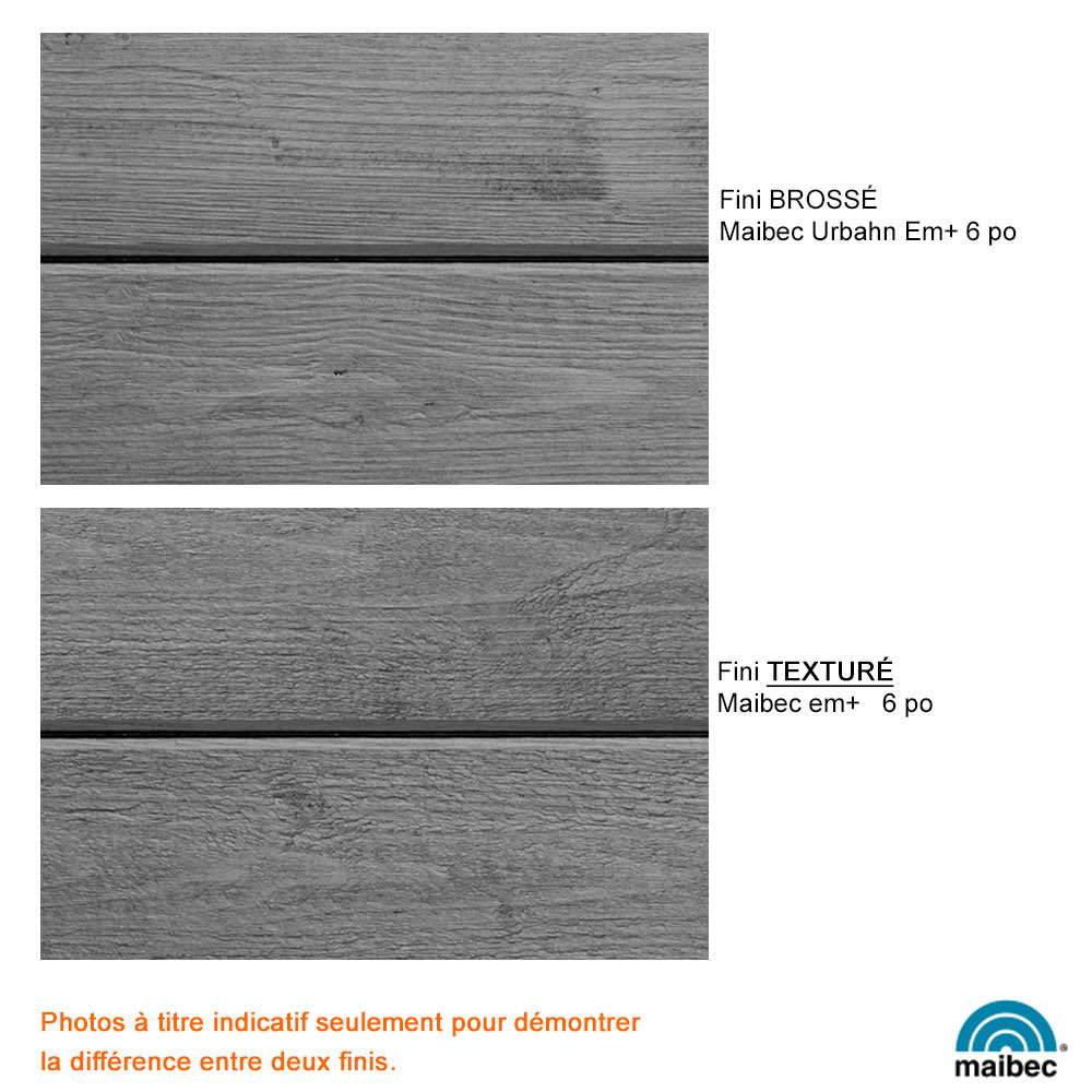 Revêtement de bois Maibec Contemporain Em+ 6&nbsp;po ambre algonquin