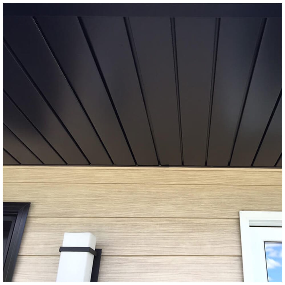 Black Truvent Hidden Vent Aluminum Ventilated Soffit 12 in x 12 ft