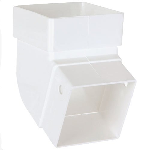 Coude pour descente de gouttière en vinyle blanc