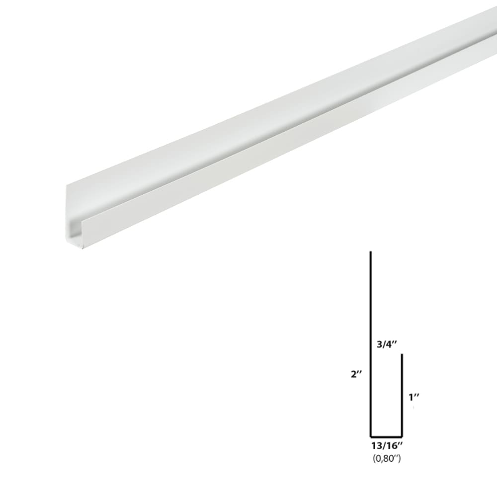 Rib Corrugated Wall Panel «J» Moulding 10 ft White