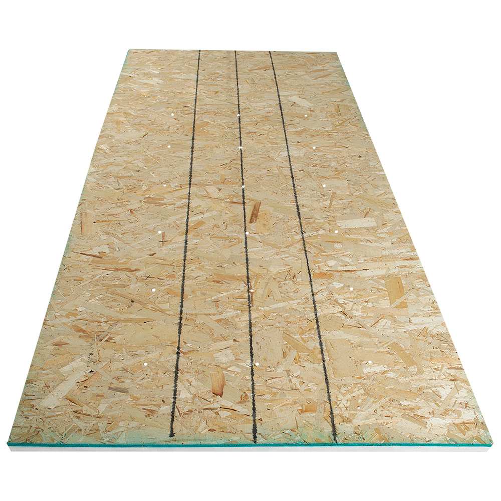 Panneau OSB perforé avec isolant R4, 1&nbsp;5/16&nbsp;po&nbsp;x&nbsp;4&nbsp;pi&nbsp;x&nbsp;9&nbsp;pi