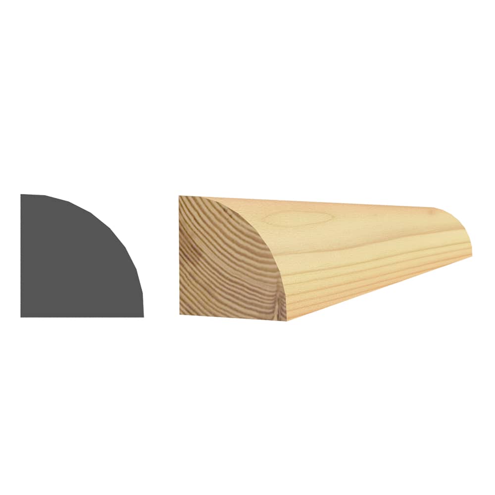 Solid Clear Pine Quarter Round Moulding - 1/2 in. x 1/2 in. x 8 ft.
