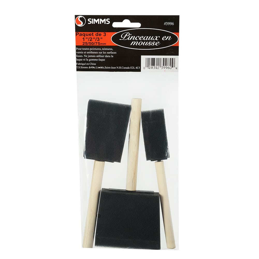 Ensemble de 3 pinceaux mousse