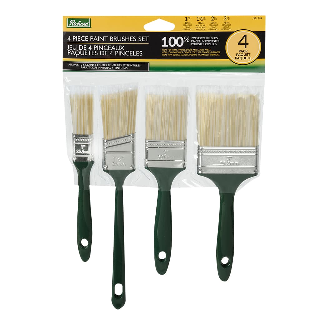 Ensemble de 4 pinceaux en polyester A. RICHARD