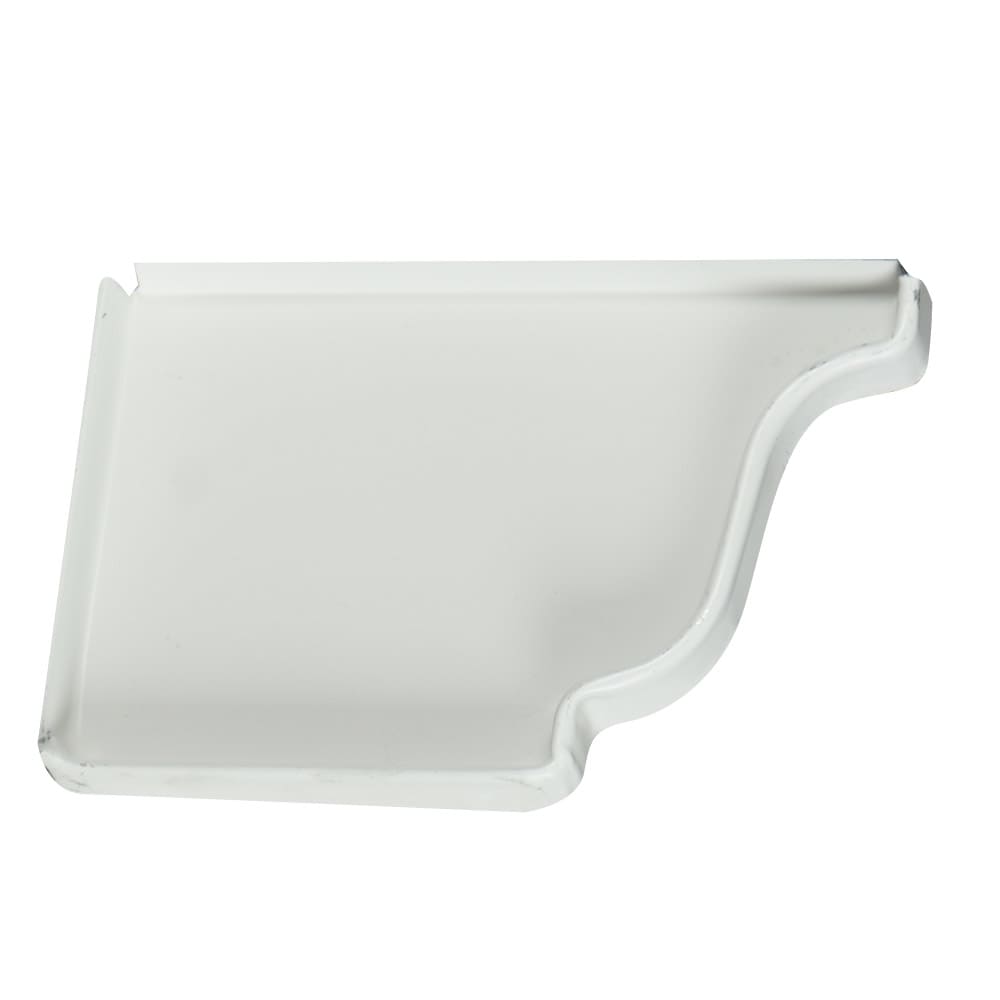 Capuchon pour gouttière en aluminium gauche blanc