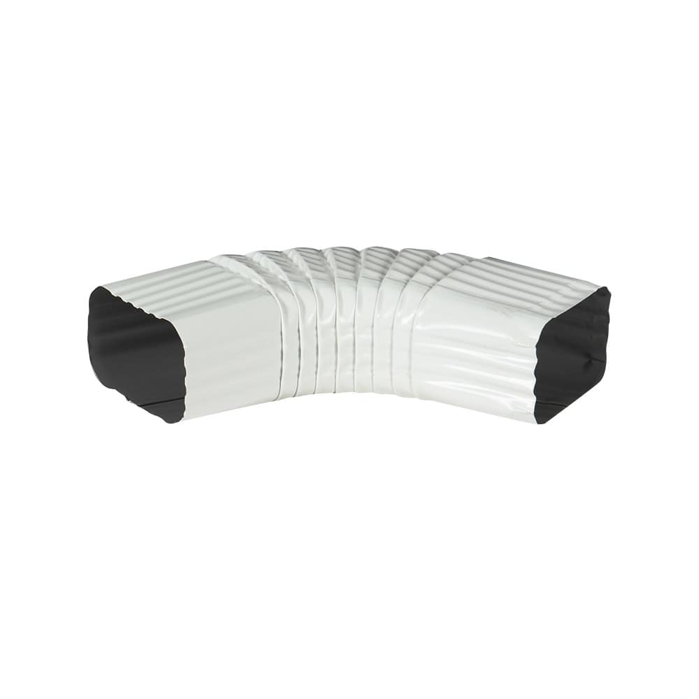 Coude B pour gouttière en aluminium blanc