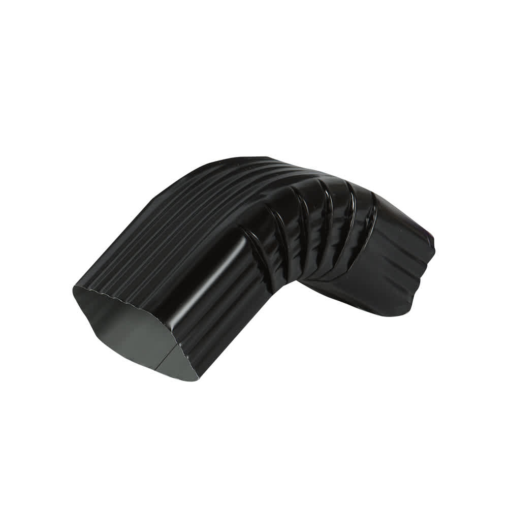 Coude A pour gouttière en aluminium noir