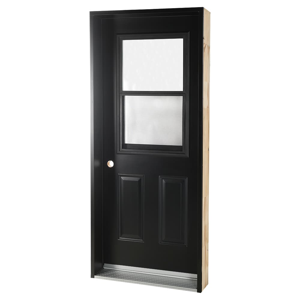 Porte d'entrée en acier énergétique B03 droite 34&nbsp;po noir