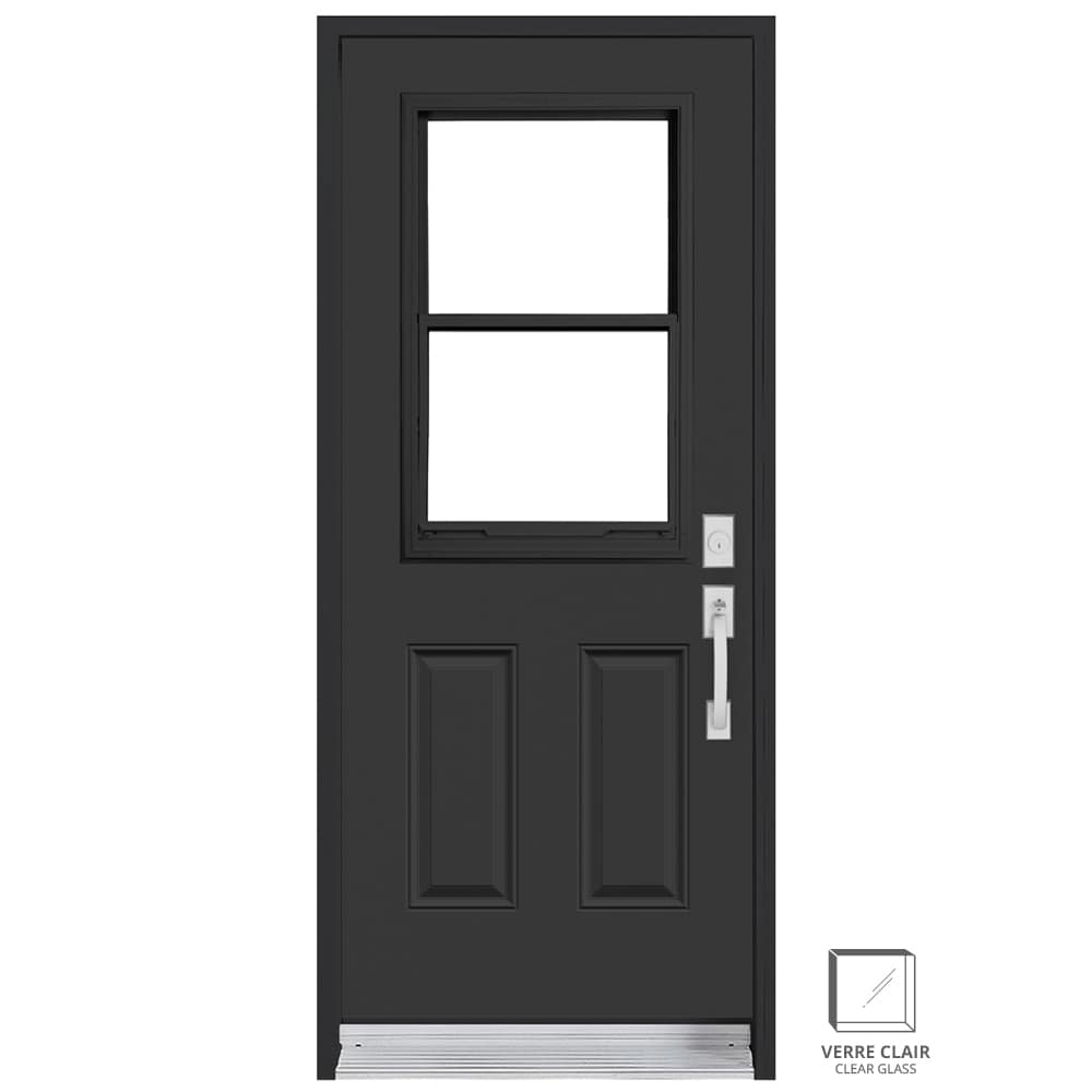 B03 Energy-Efficient Left Steel Entry Door 34 in Black