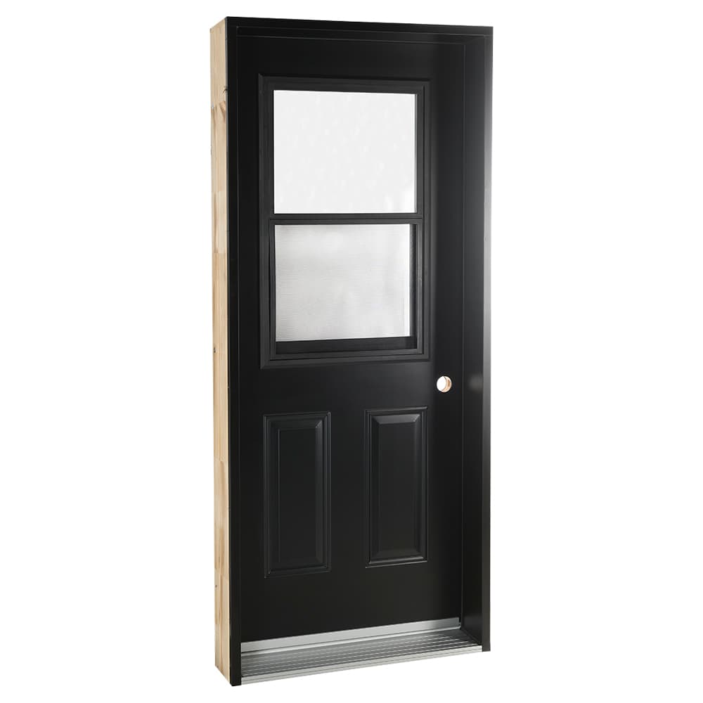 Porte d'entrée en acier énergétique B03 gauche 34&nbsp;po noir