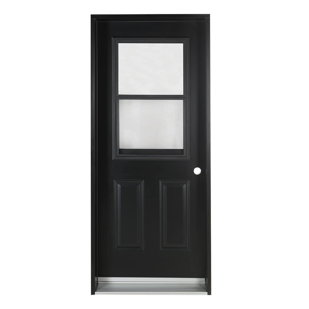 Porte d'entrée en acier énergétique B03 gauche 34&nbsp;po noir