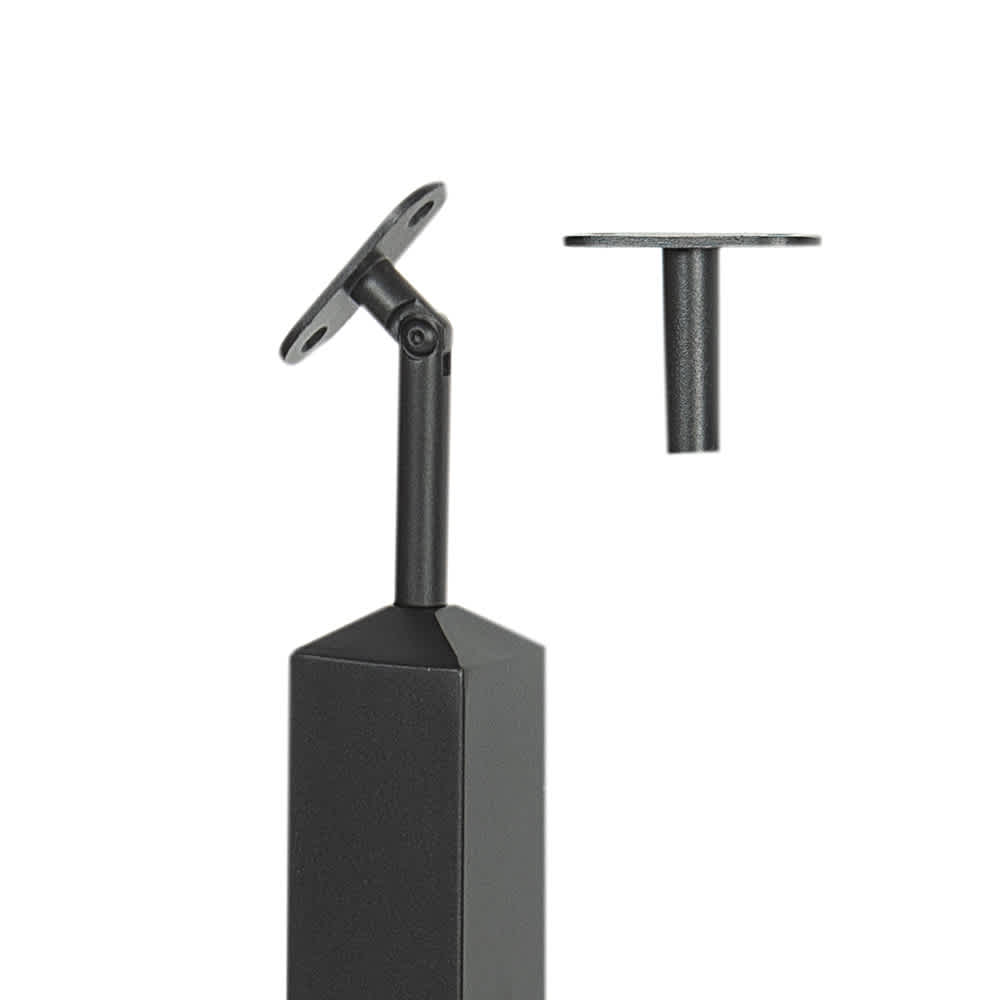 Poteau de rampe carré Urbain noir mat