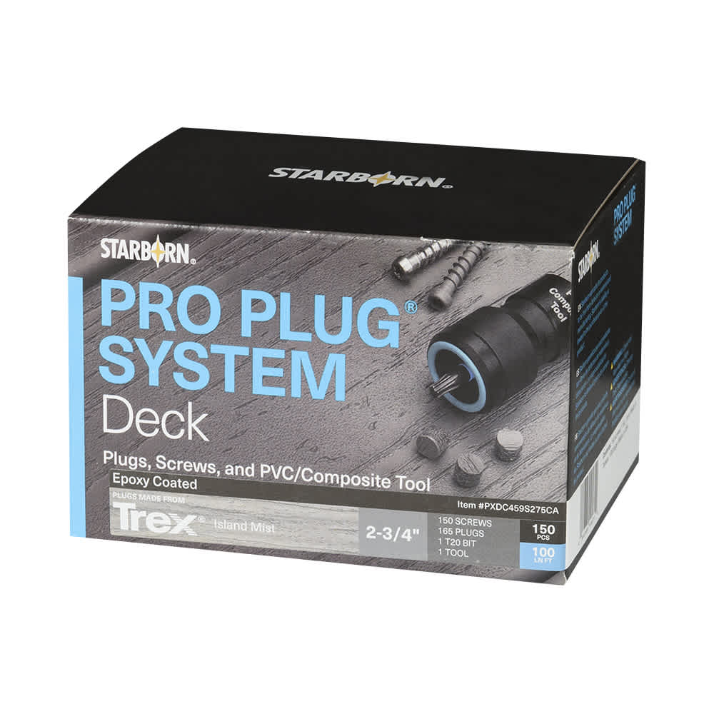 Trex Pro Plug Decking Screws and Plugs Island&nbsp;Mist 2&nbsp;3/4&nbsp;in Pkg/150