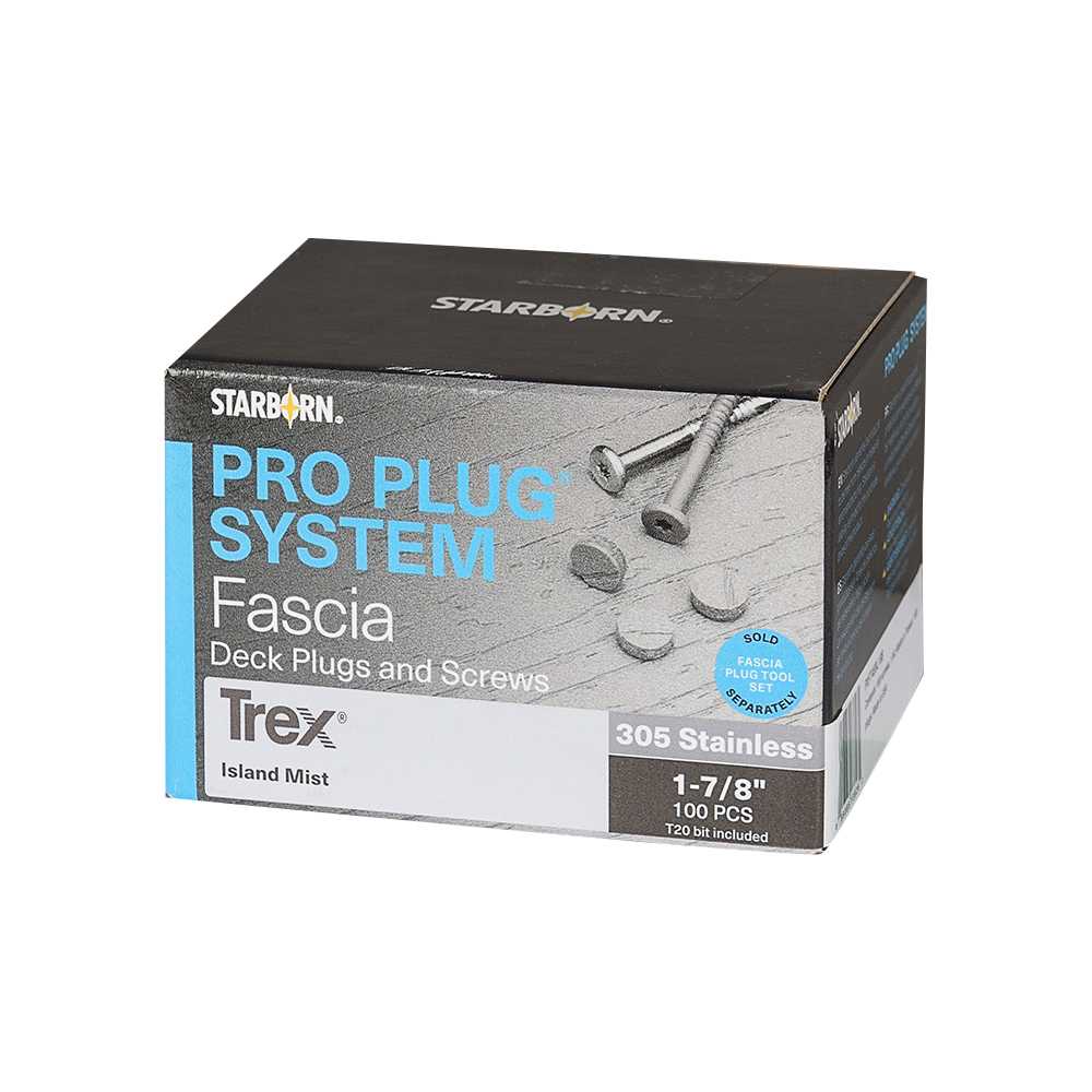 Trex Pro Plug Fascia Screws and Plugs Trex Island Mist 1&nbsp;7/8&nbsp;in Pkg/100