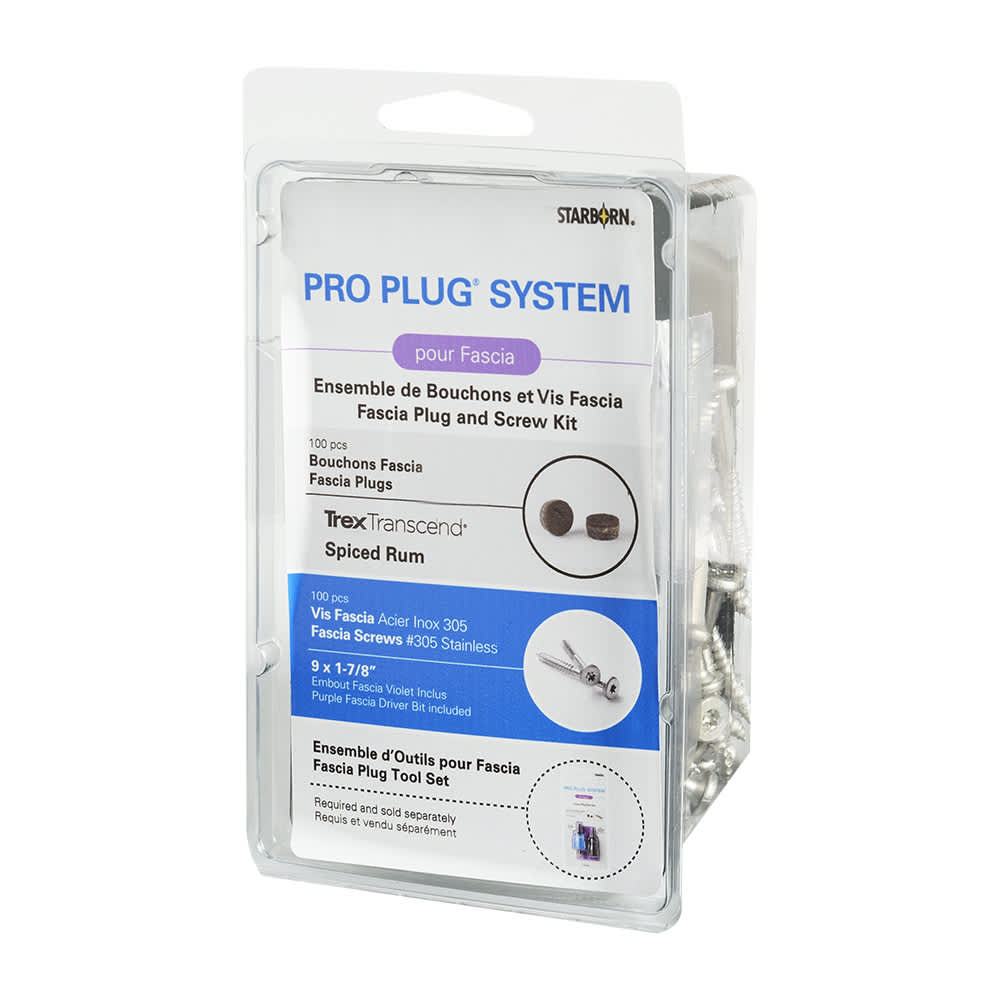 Vis et bouchons pour fascia composite Pro Plug Trex Spiced Rum 1&nbsp;7/8&nbsp;po Pqt/100