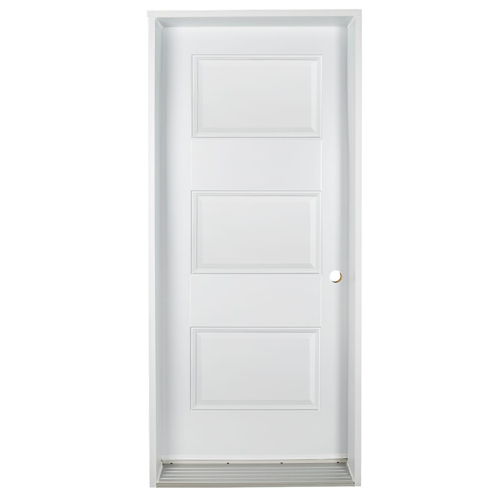Classic Left Steel Entry Door 34 in White