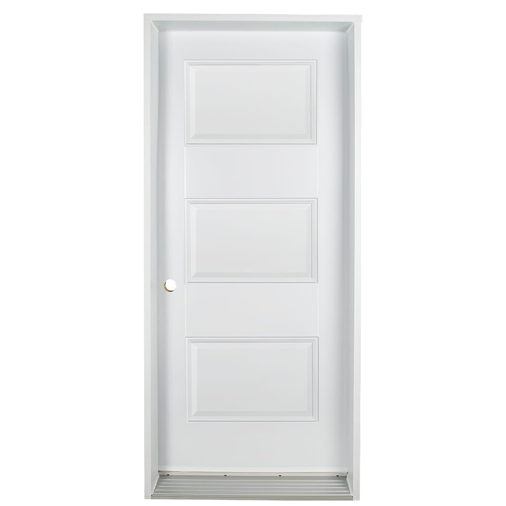 Porte d'entrée en acier Classic droite 34 po blanc
