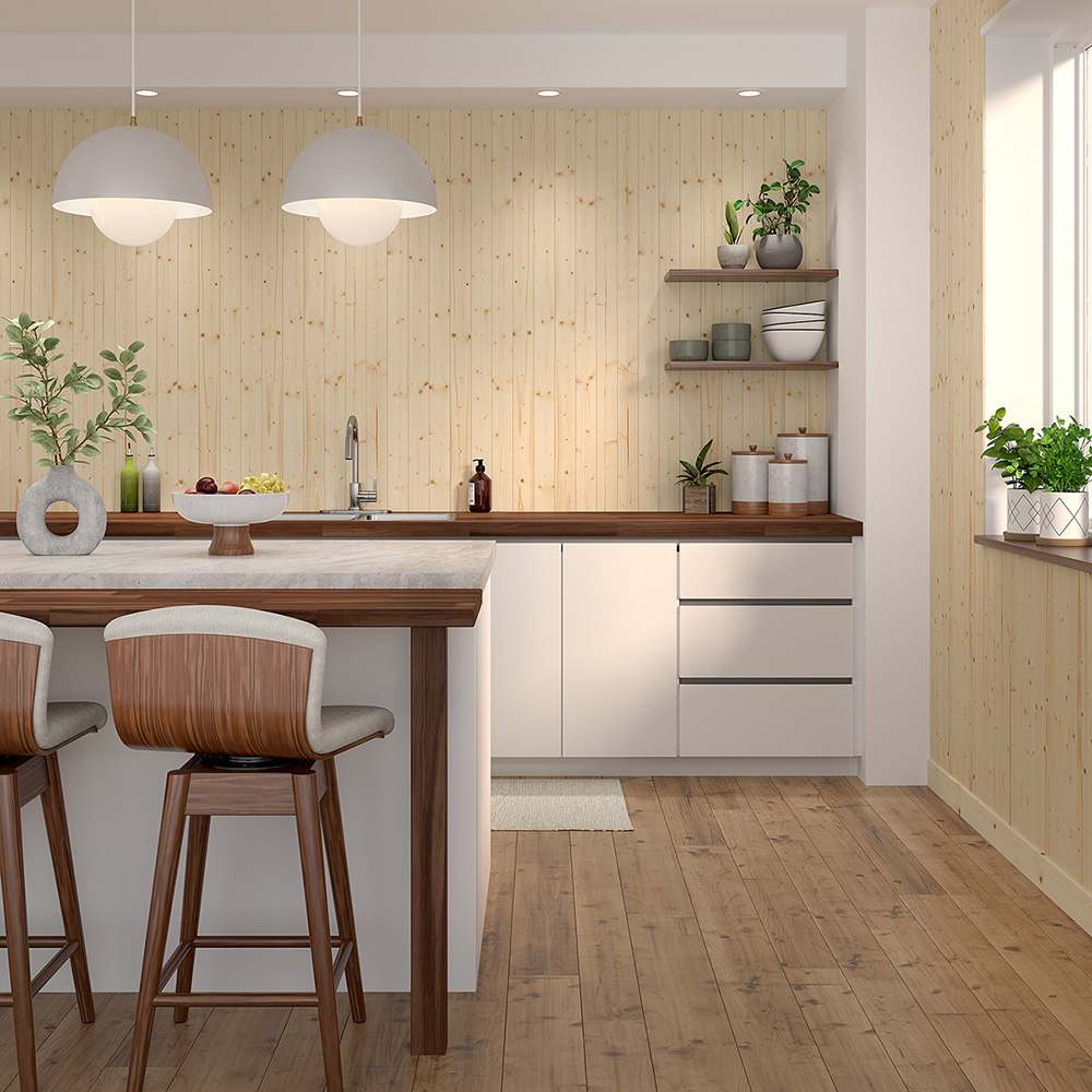 Lambris de bois Scandinave à joints en V