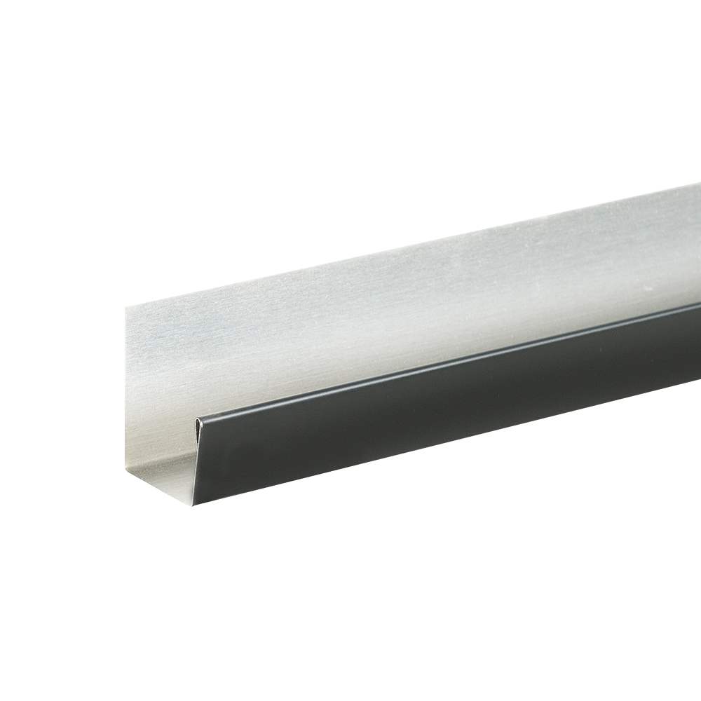 Moulure en J aluminium noire 1&nbsp;po&nbsp;x&nbsp;10&nbsp;pi