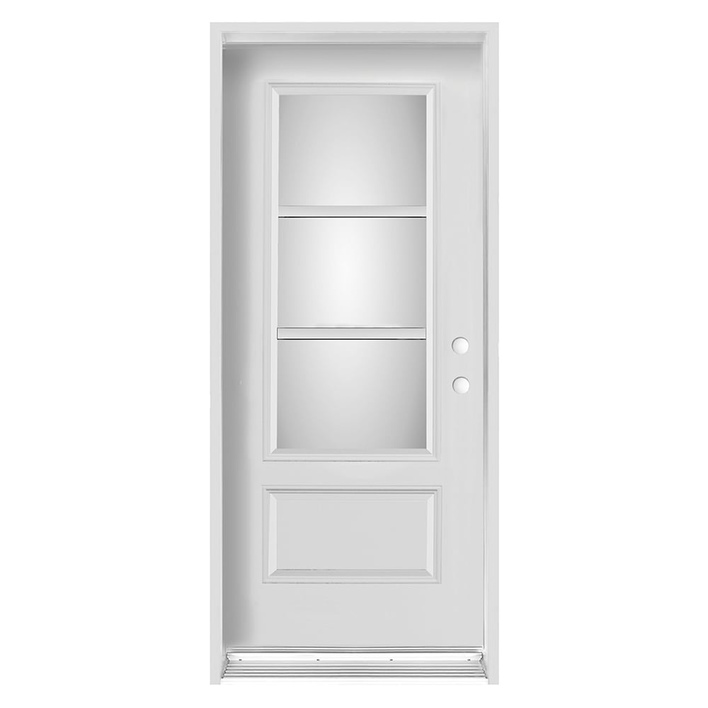 Acacia Left Steel Entry Door 34 in White