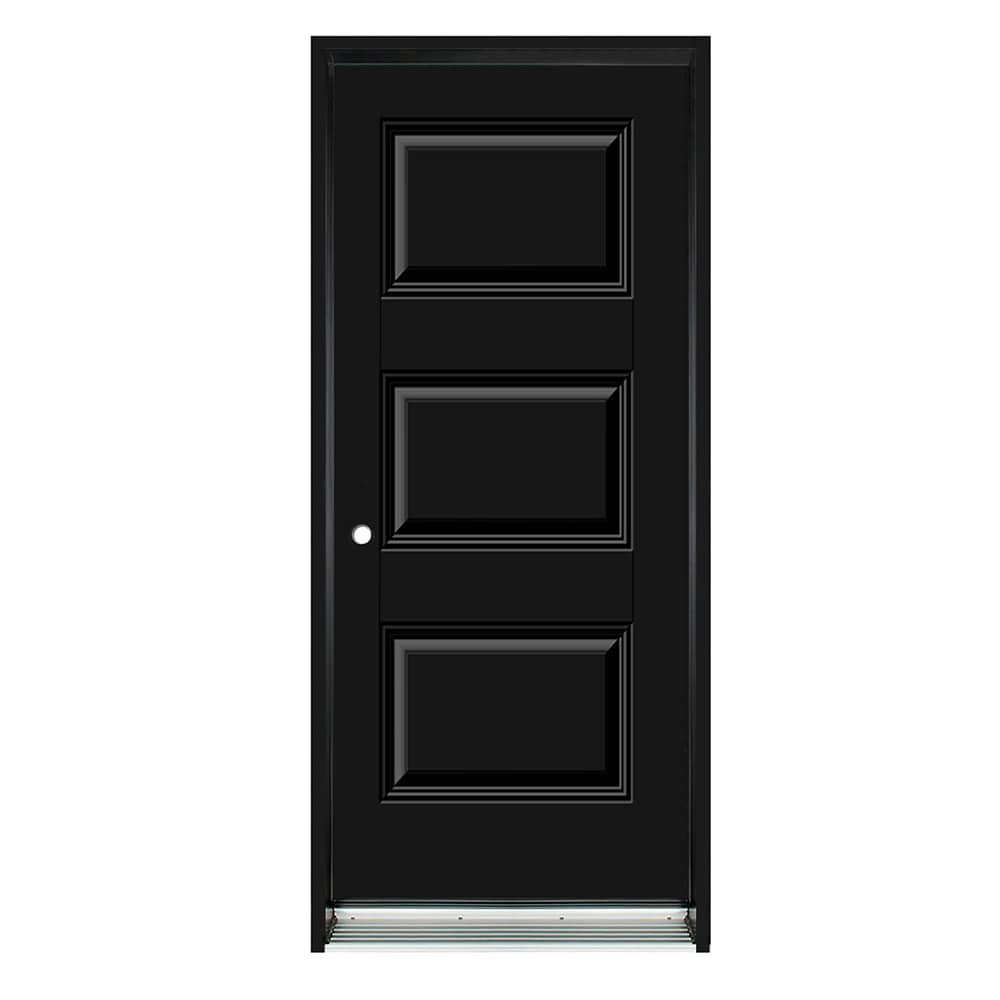 Classic Right Steel Entry Door 34 in Black