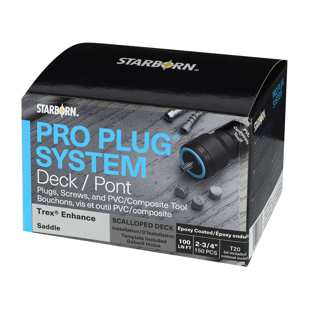 Vis et bouchons pour plancher composite Pro Plug Trex Saddle 2&nbsp;3/4&nbsp;po Pqt/150