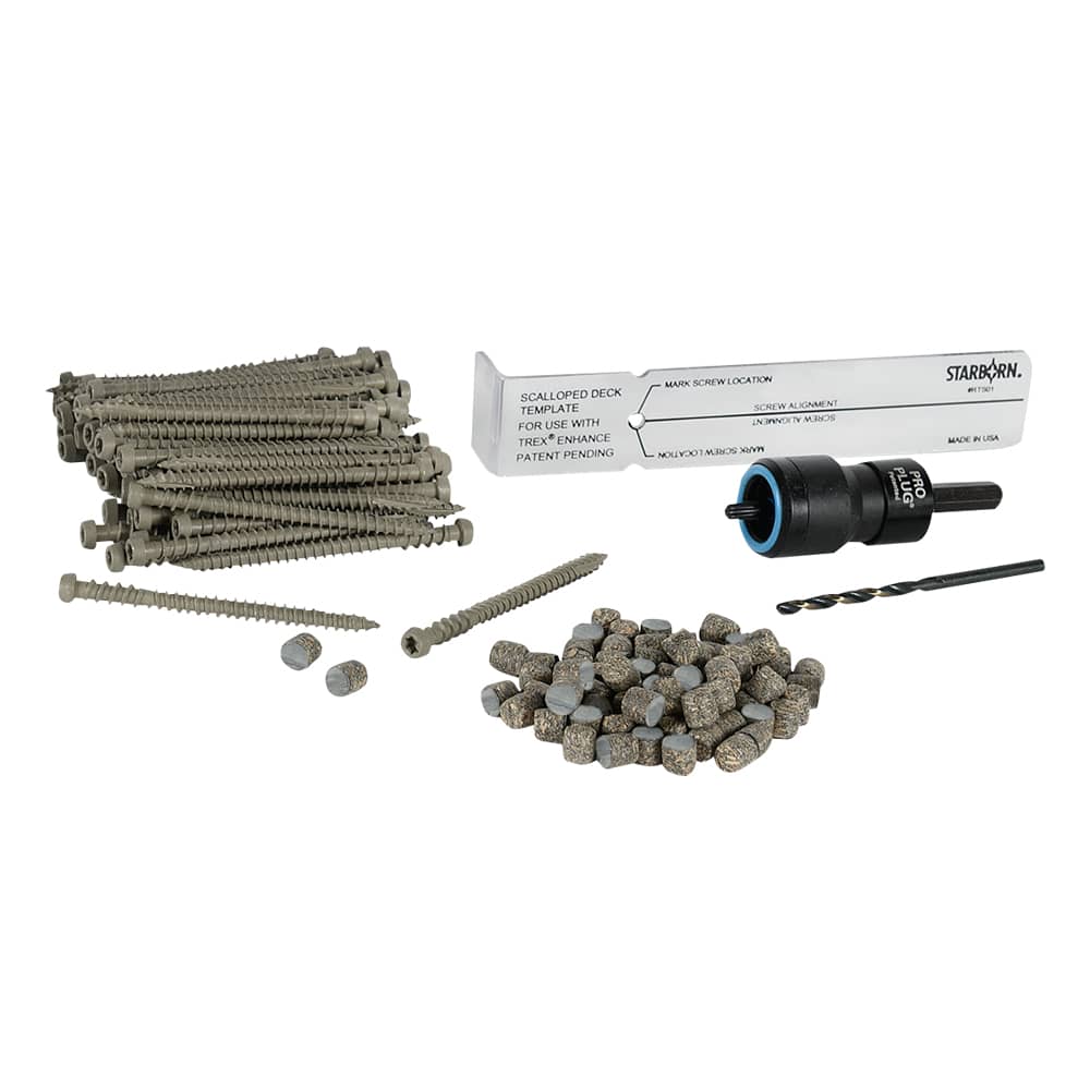 Vis et bouchons pour plancher composite Pro Plug Trex Foggy&nbsp;Wharf 2&nbsp;3/4&nbsp;po Pqt/150