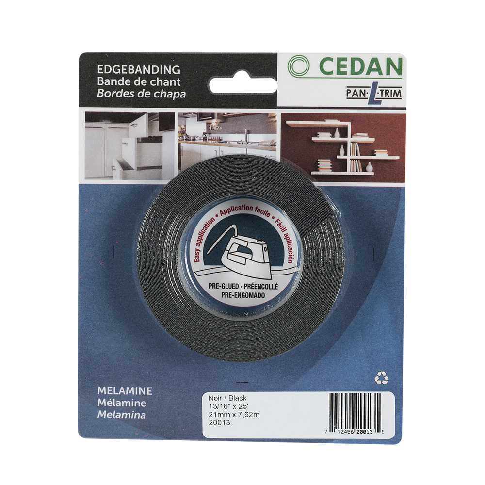 Melamine Edgebanding 13/16&nbsp;in. x 25 ft. Black