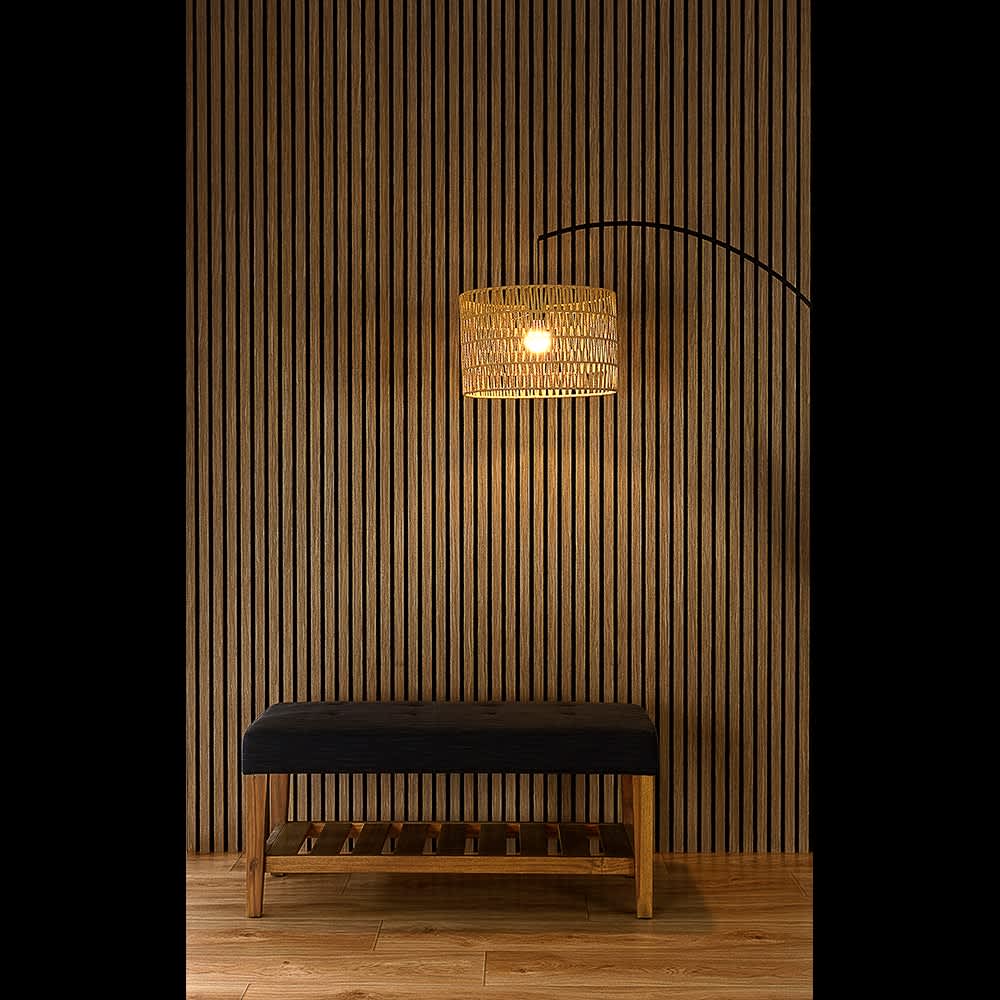 Panneau mural acoustique rainuré Noyer 23&nbsp;7/8&nbsp;po&nbsp;x&nbsp;94&nbsp;1/2&nbsp;po