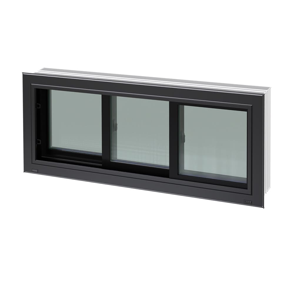 Fenêtre de fondations Technoclip (3 sections) 56&nbsp;po&nbsp;x&nbsp;24&nbsp;po noir