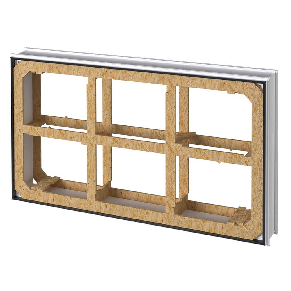 Base pour fenêtre de fondations Technoclip (2 sections) 56&nbsp;po&nbsp;x&nbsp;32&nbsp;po&nbsp;x&nbsp;8&nbsp;po noir