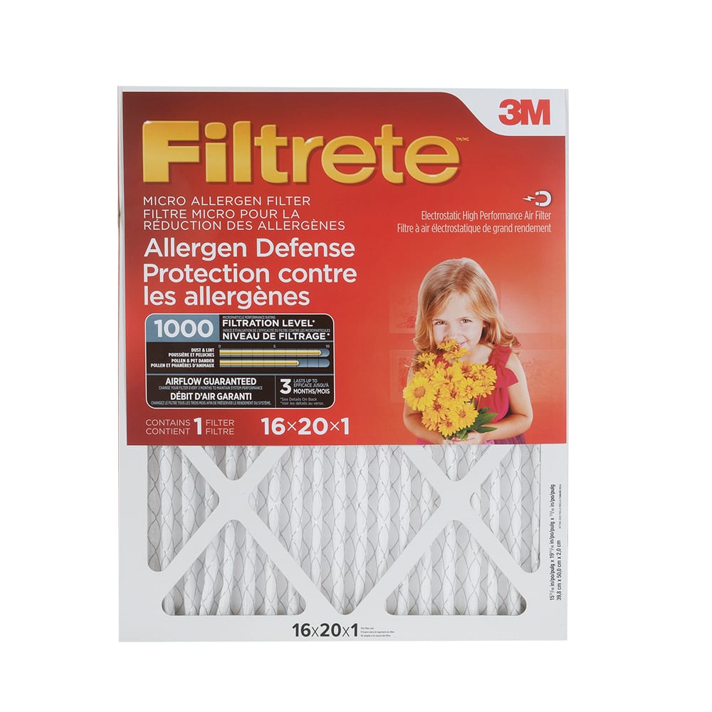 Filtre à fournaise Filtrete 1000, 16 po x 20 po 3M