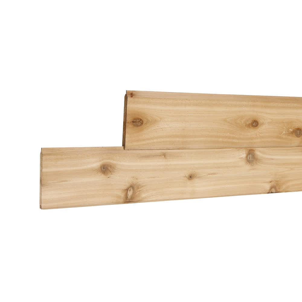 Revêtement de cèdre rouge noueux 11/16 po x 6 po vrac